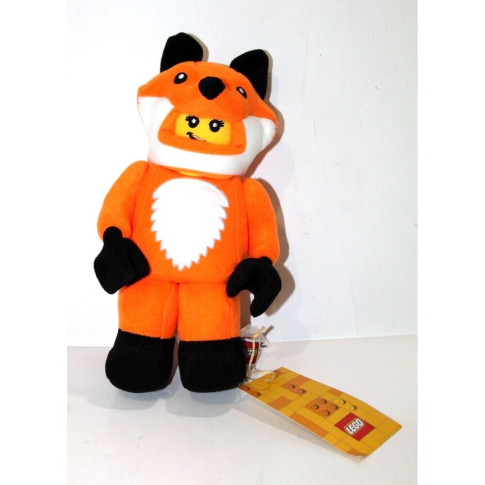 Lego Minifigure Fox Costume Girl Plush Official Manhattan Toy Co Brick Orange 9”